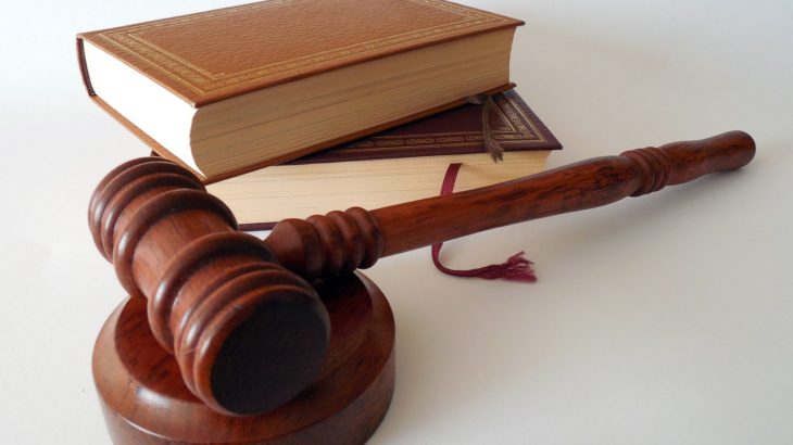 Lawyer books and gavel